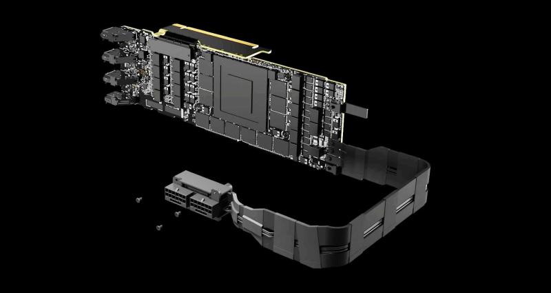 NVIDIA представила свой прототип RTX 40/TITAN с четырьмя слотами и тремя вентиляторами и повёрнутой печатной платой