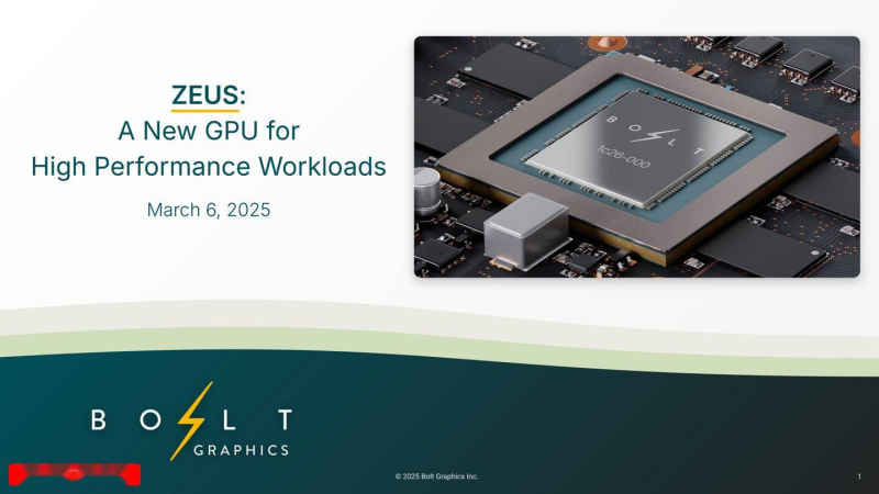 Zeus GPU от Bolt Graphics подходит для игр, рендеринга, моделирования, и как утверждается в 10 раз быстрее, чем RTX 5090