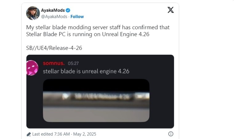 PC-версия Stellar Blade будет работать на Unreal Engine 4