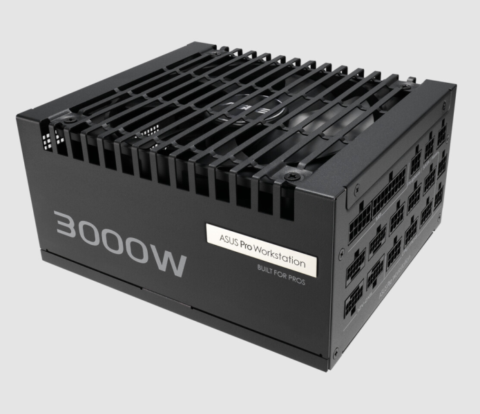 Блок питания ASUS 3000 Вт поддерживает 4 видеокарты RTX 5090 и оснащен цветным кабелем 12V-2x6 и позолоченным разъемом