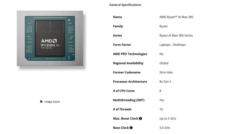 Первый тест нового APU Strix Halo, получившего название AMD Ryzen AI Max 385 появился на Geekbench