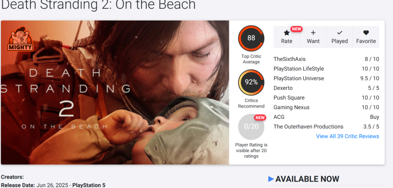 "Вершина творческого геймдизайна": Death Stranding 2 получает восторженные отзывы прессы